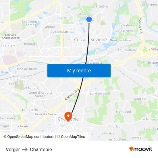 Verger to Chantepie map