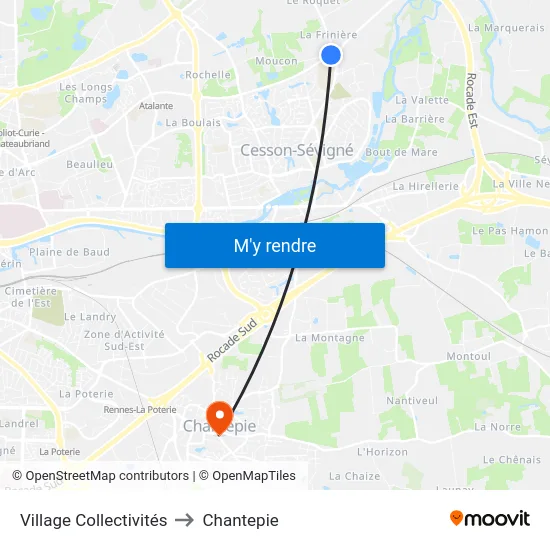 Village Collectivités to Chantepie map