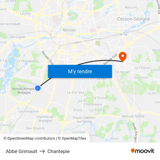 Abbé Grimault to Chantepie map