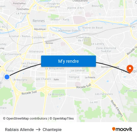Rablais Allende to Chantepie map