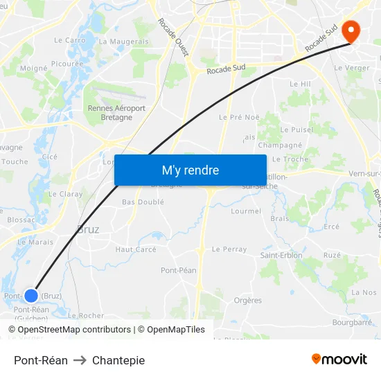 Pont-Réan to Chantepie map