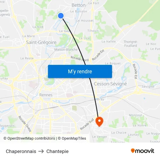Chaperonnais to Chantepie map