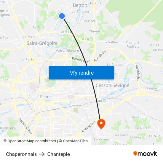 Chaperonnais to Chantepie map