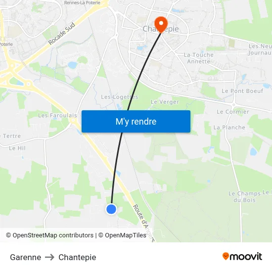 Garenne to Chantepie map