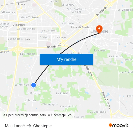 Mail Lancé to Chantepie map