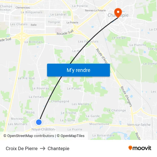 Croix De Pierre to Chantepie map