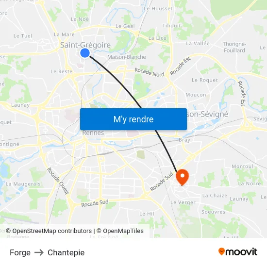 Forge to Chantepie map