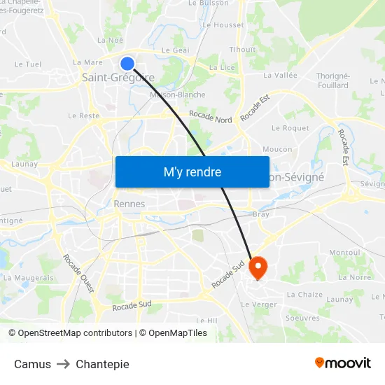 Camus to Chantepie map