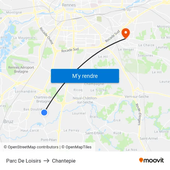 Parc De Loisirs to Chantepie map