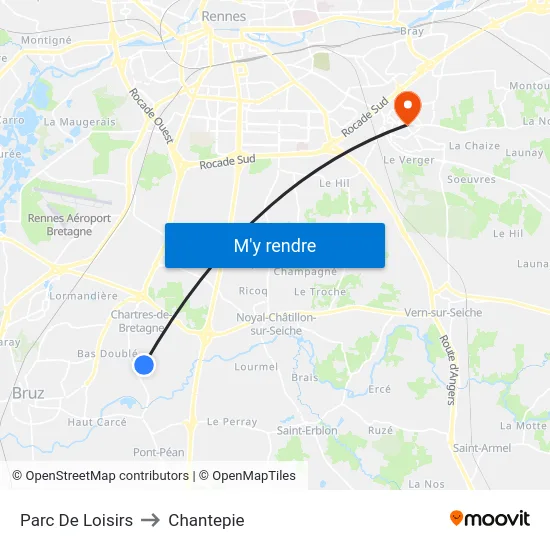 Parc De Loisirs to Chantepie map