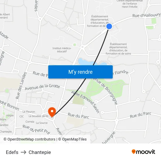 Edefs to Chantepie map