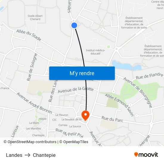 Landes to Chantepie map