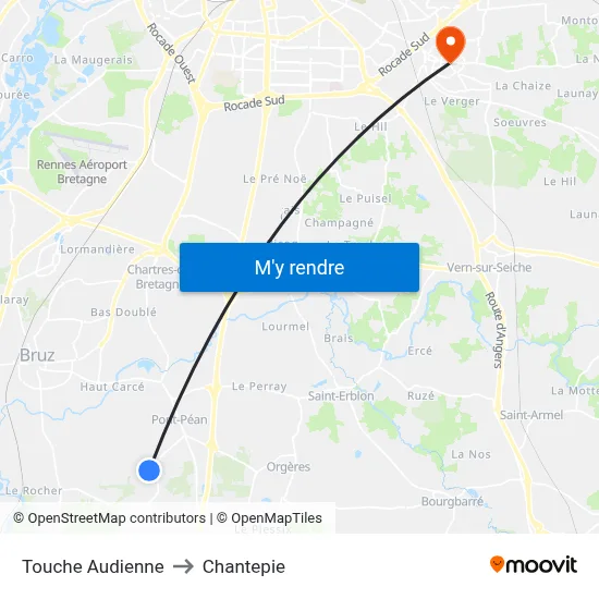 Touche Audienne to Chantepie map