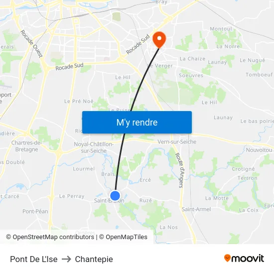 Pont De L'Ise to Chantepie map