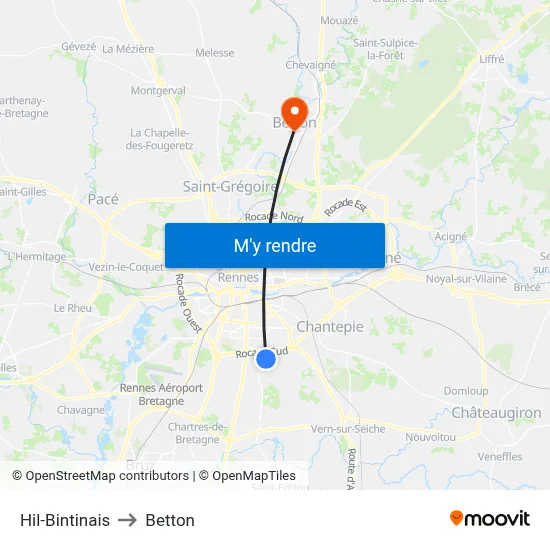 Hil-Bintinais to Betton map