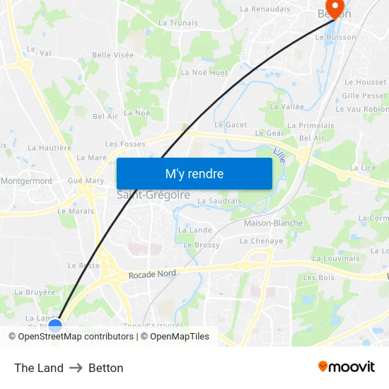 The Land to Betton map