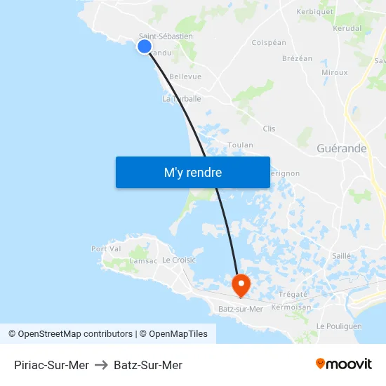 Piriac-Sur-Mer to Batz-Sur-Mer map