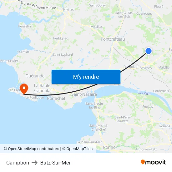 Campbon to Batz-Sur-Mer map