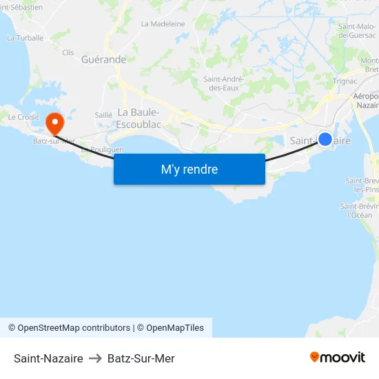 Saint-Nazaire to Batz-Sur-Mer map
