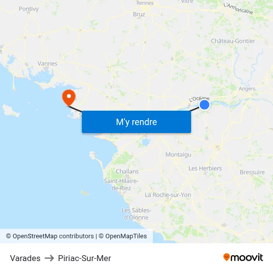 Varades to Piriac-Sur-Mer map