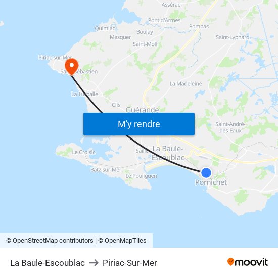 La Baule-Escoublac to Piriac-Sur-Mer map