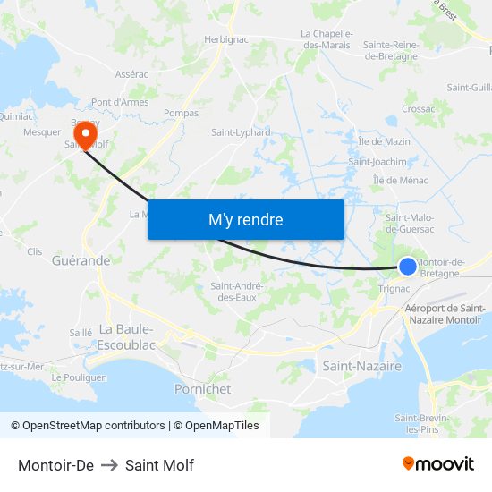 Montoir-De to Saint Molf map