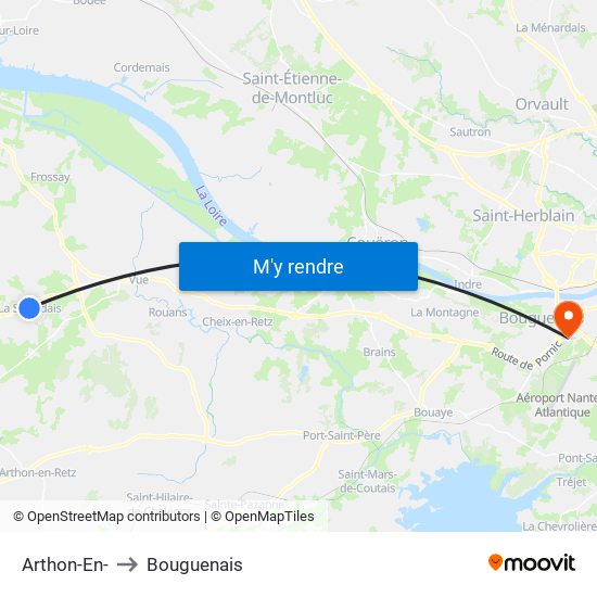 Arthon-En- to Bouguenais map