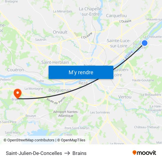 Saint-Julien-De-Concelles to Brains map