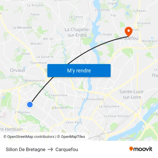 Sillon De Bretagne to Carquefou map