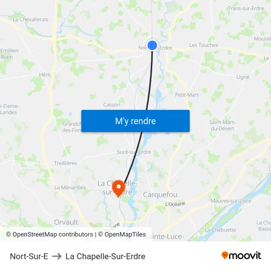 Nort-Sur-E to La Chapelle-Sur-Erdre map