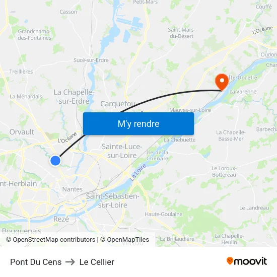 Pont Du Cens to Le Cellier map