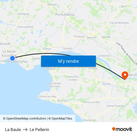 La Baule to Le Pellerin map