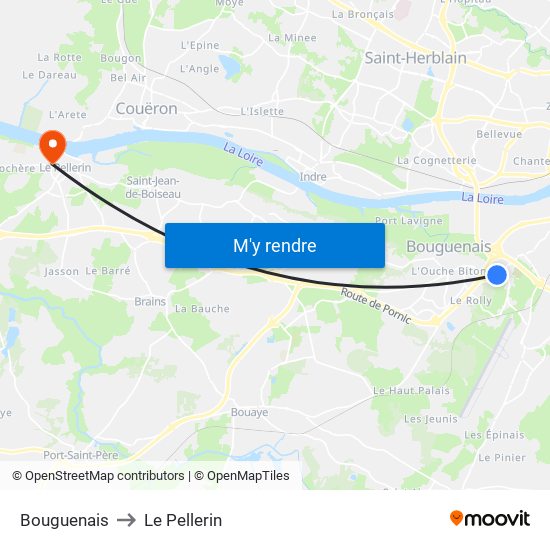 Bouguenais to Le Pellerin map