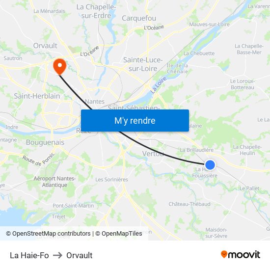 La Haie-Fo to Orvault map