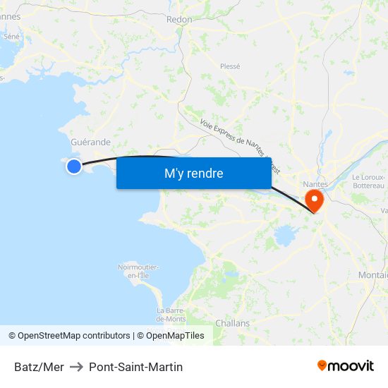 Batz/Mer to Pont-Saint-Martin map