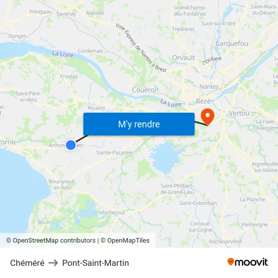 Chéméré to Pont-Saint-Martin map