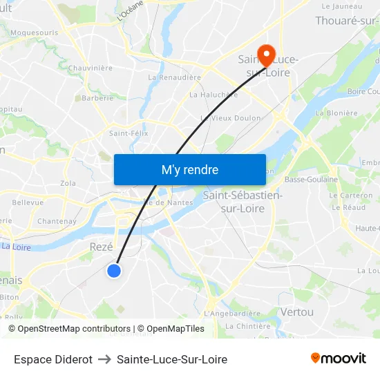 Espace Diderot to Sainte-Luce-Sur-Loire map