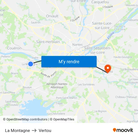 La Montagne to Vertou map