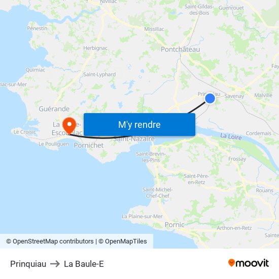 Prinquiau to La Baule-E map