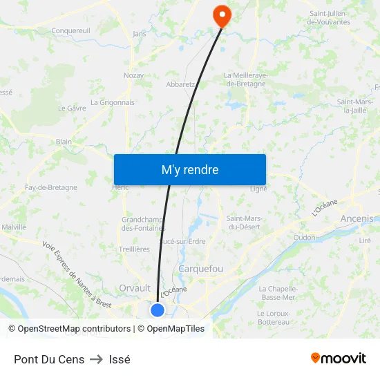 Pont Du Cens to Issé map