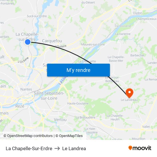 La Chapelle-Sur-Erdre to Le Landrea map