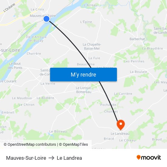 Mauves-Sur-Loire to Le Landrea map