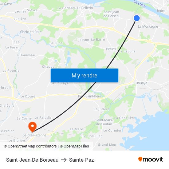 Saint-Jean-De-Boiseau to Sainte-Paz map