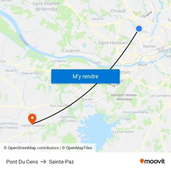 Pont Du Cens to Sainte-Paz map