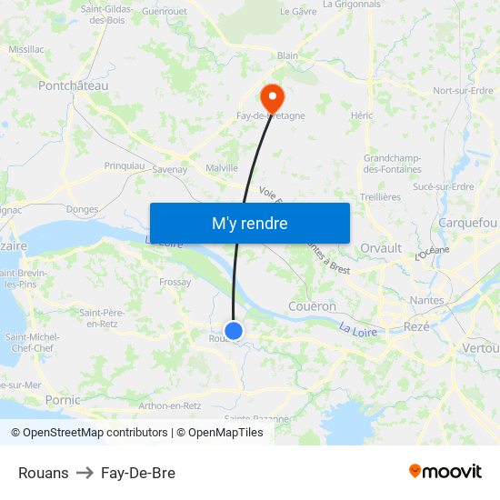 Rouans to Fay-De-Bre map