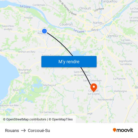 Rouans to Corcoué-Su map