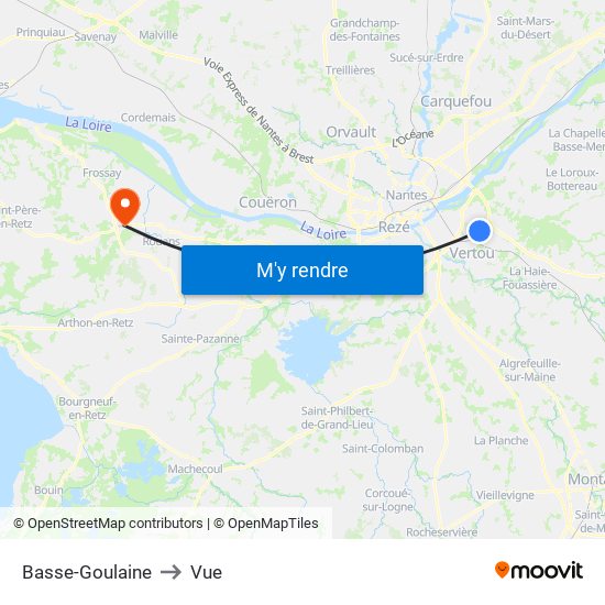 Basse-Goulaine to Vue map