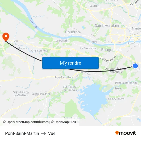 Pont-Saint-Martin to Vue map