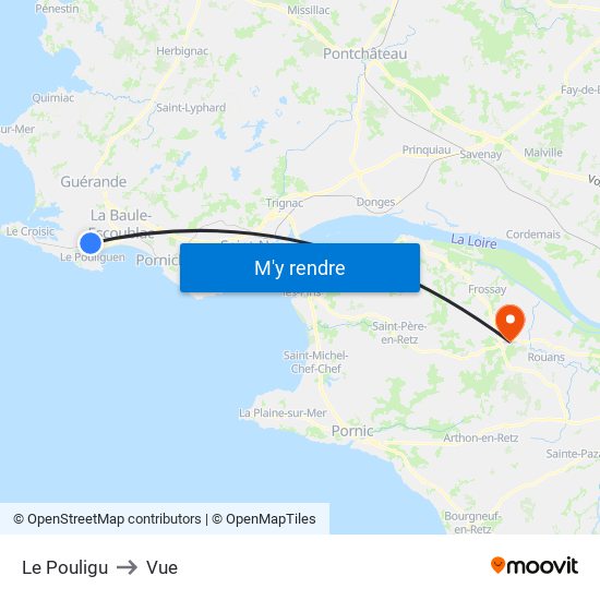 Le Pouligu to Vue map