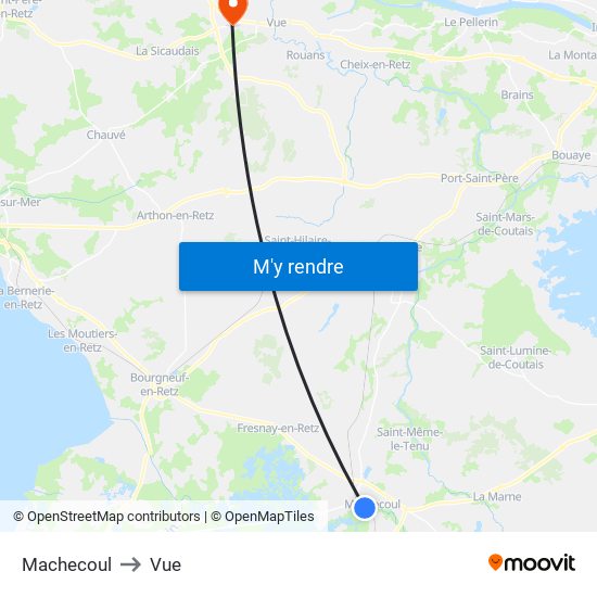 Machecoul to Vue map